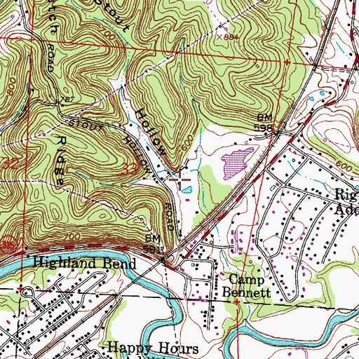 Topographic Map of Stout Hollow, OH