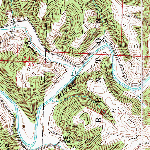 Topographic Map of Straight Fork, OH
