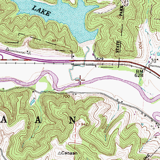 Topographic Map of Strouds Run, OH