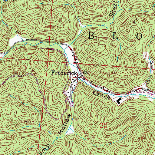 Topographic Map of Sugar Camp Hollow, OH