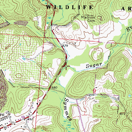 Topographic Map of Sugar Run, OH