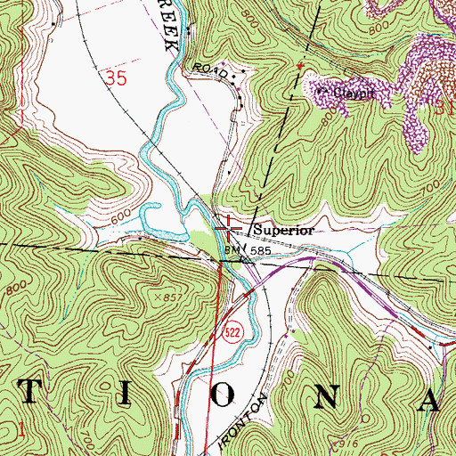 Topographic Map of Superior, OH