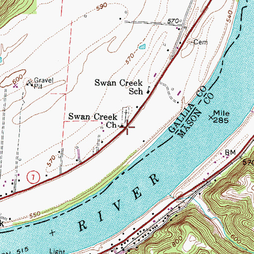 Topographic Map of Swan Creek Church, OH