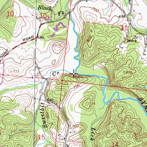 Topographic Map of Sweetbit Creek, OH