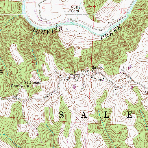 Topographic Map of Sykes Ridge, OH