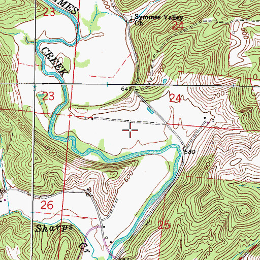 Topographic Map of Symmes Valley Church, OH