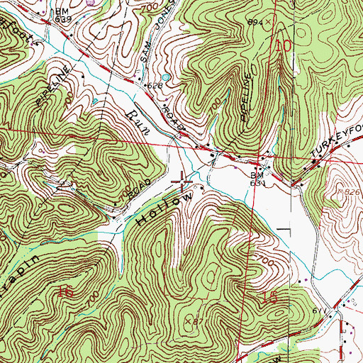 Topographic Map of Terrapin Hollow, OH