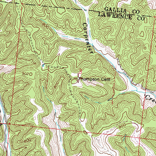 Topographic Map of Thompson Cemetery, OH