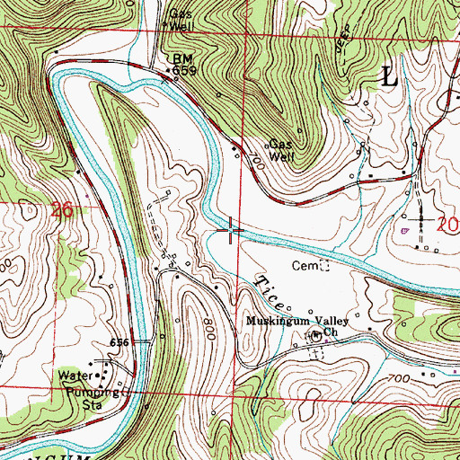 Topographic Map of Tice Run, OH
