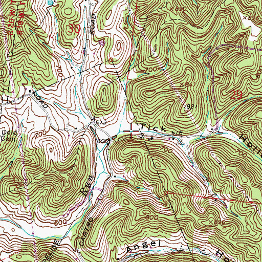 Topographic Map of Tick Hollow, OH