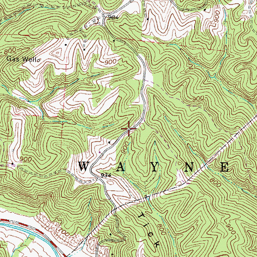 Topographic Map of Tick Ridge, OH