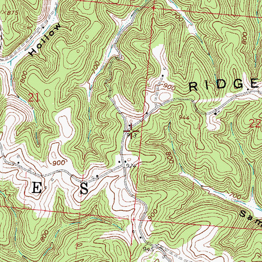 Topographic Map of Tick Ridge, OH