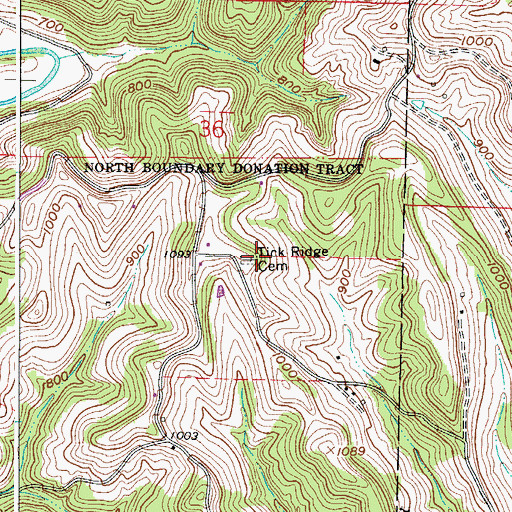 Topographic Map of Tick Ridge Cemetery, OH