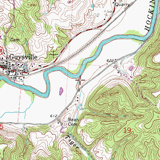 Topographic Map of Tiger Run, OH