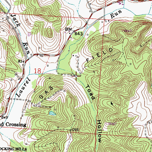 Topographic Map of Toad Hollow, OH