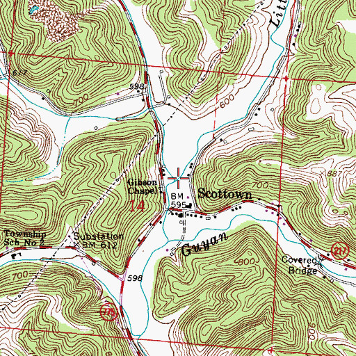 Topographic Map of Trace Creek, OH