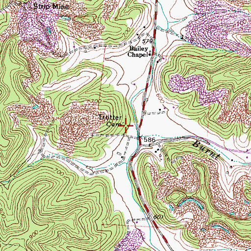 Topographic Map of Trotter Cemetery, OH