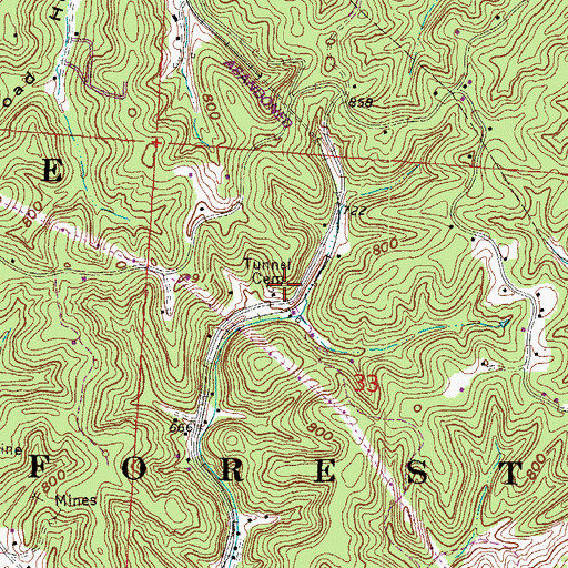 Topographic Map of Tunnel Cemetery, OH