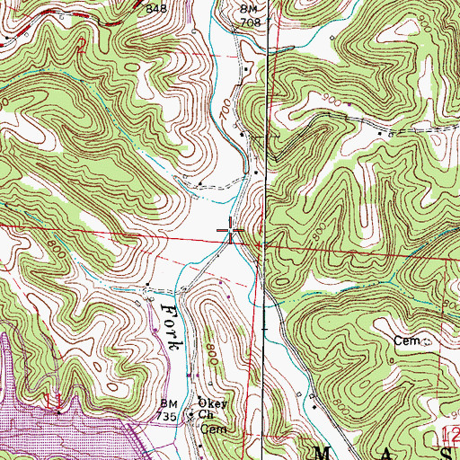 Topographic Map of Turkey Creek, OH