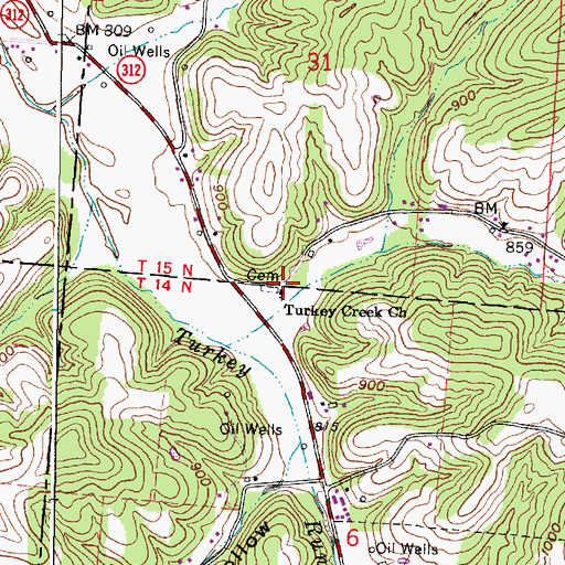Topographic Map of Turkey Run Mennonite Church, OH