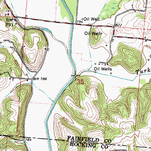 Topographic Map of Turkey Run, OH