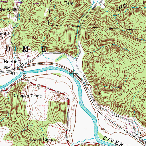 Topographic Map of Twomile Run, OH