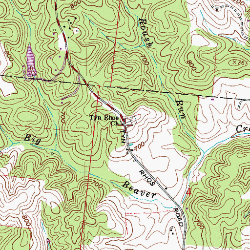 Topographic Map of Tyn Rhos Church, OH