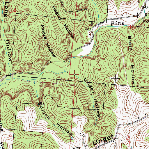 Topographic Map of Unger Hollow, OH
