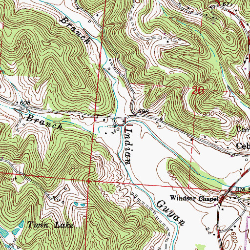 Topographic Map of Wagner Branch, OH