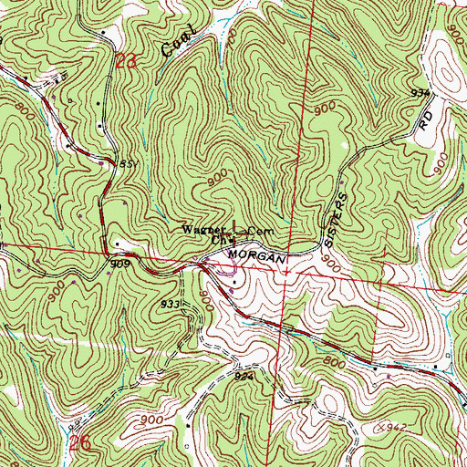 Topographic Map of Wagner Church, OH