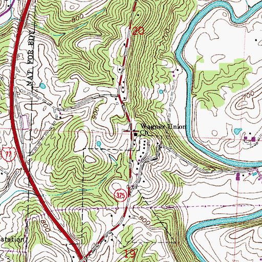 Topographic Map of Wagner Union Church, OH