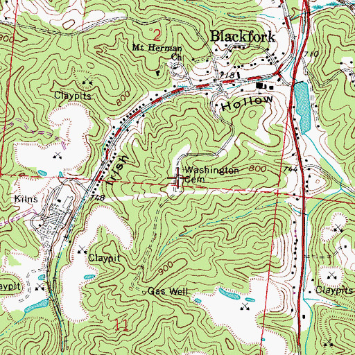 Topographic Map of Washington Cemetery, OH