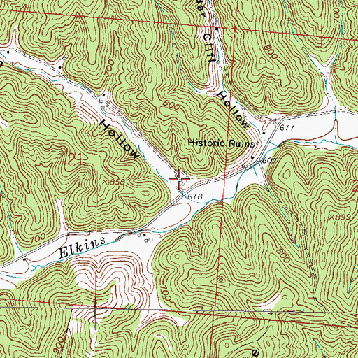Topographic Map of Waugh Hollow, OH