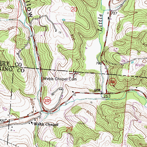 Topographic Map of Webb Chapel Cemetery, OH