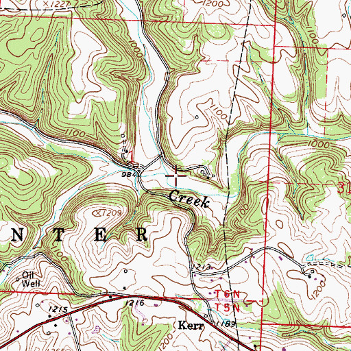 Topographic Map of Wheeler Run, OH