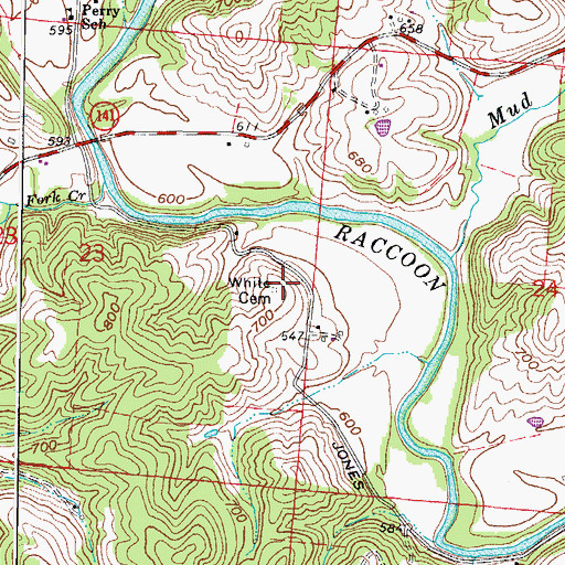 Topographic Map of White Cemetery, OH