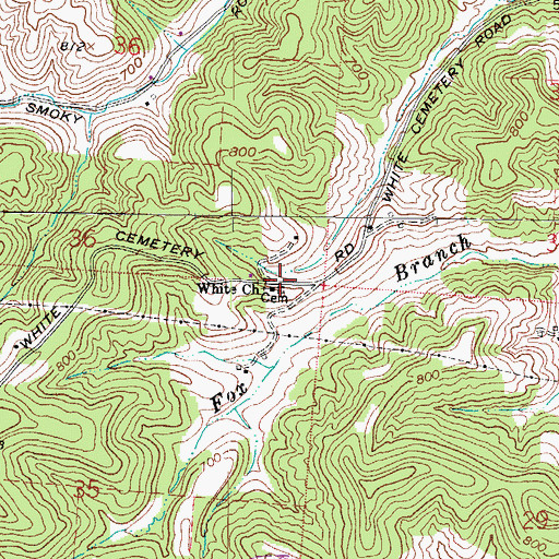 Topographic Map of White Church, OH