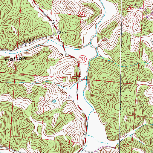 Topographic Map of White Hollow, OH