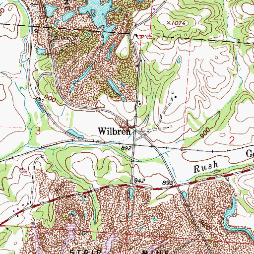 Topographic Map of Wilbren, OH
