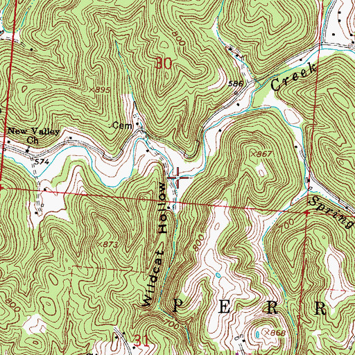 Topographic Map of Wildcat Hollow, OH