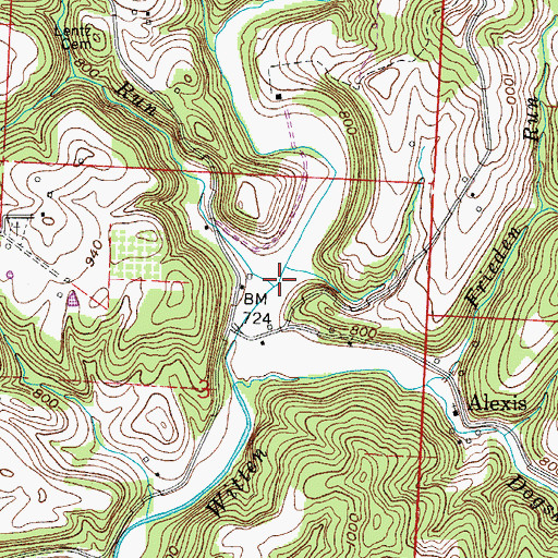 Topographic Map of Wildcat Run, OH