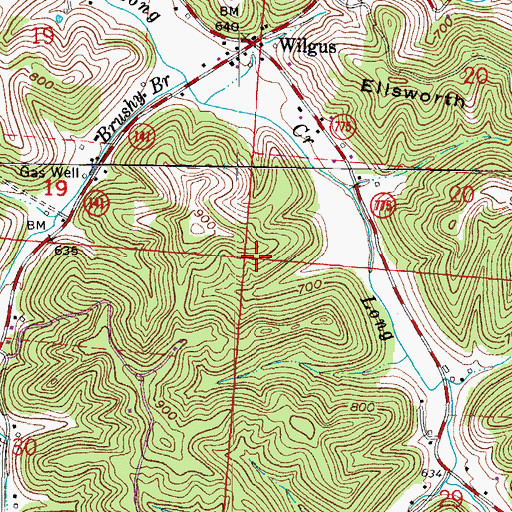 Topographic Map of Wilgus, OH