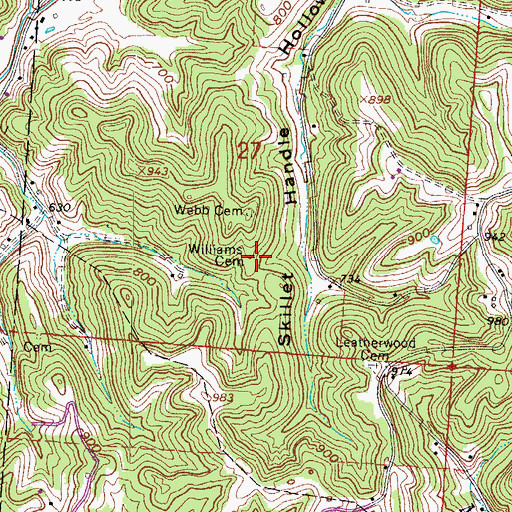 Topographic Map of Williams Cemetery, OH