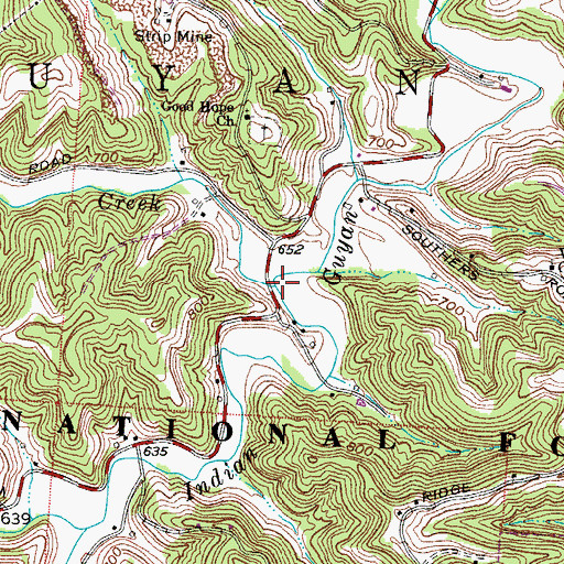 Topographic Map of Williams Creek, OH
