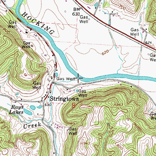 Topographic Map of Willow Creek, OH