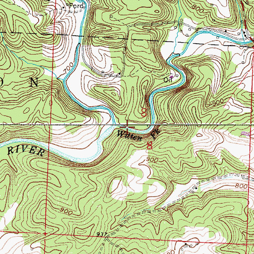 Topographic Map of Witten Fork, OH