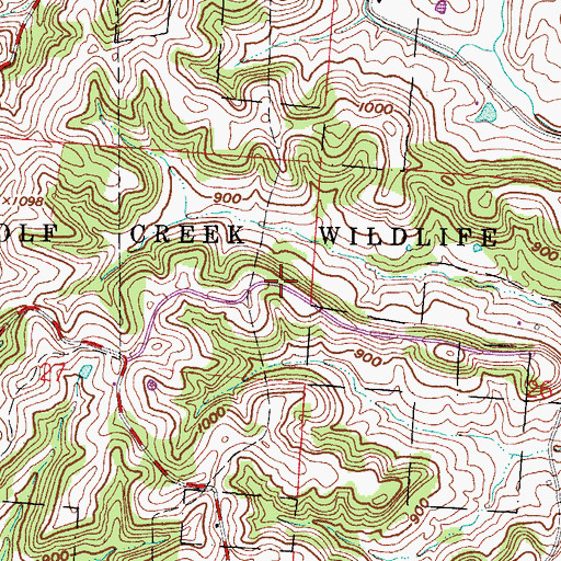 Topographic Map of Wolf Creek Wildlife Area, OH