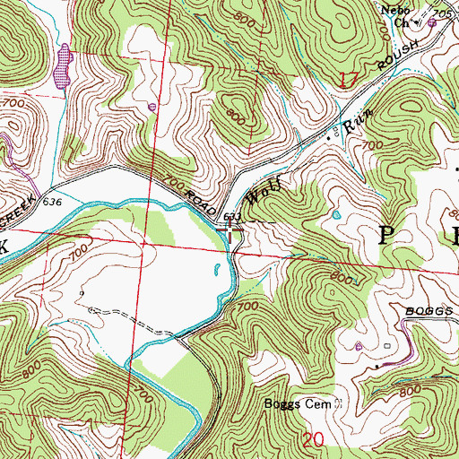 Topographic Map of Wolf Run, OH