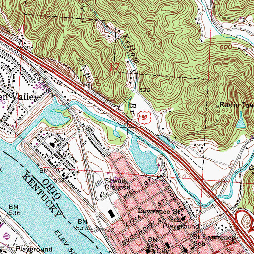 Topographic Map of Yellow Branch, OH