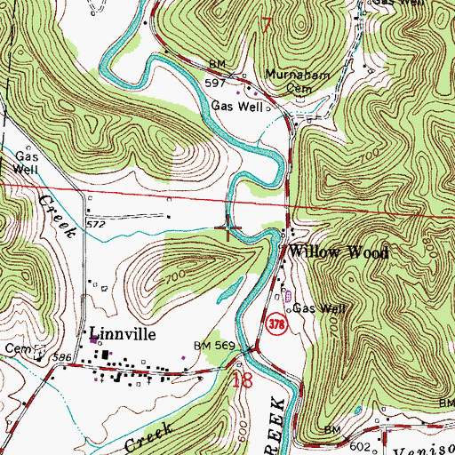 Topographic Map of Yellow Creek, OH